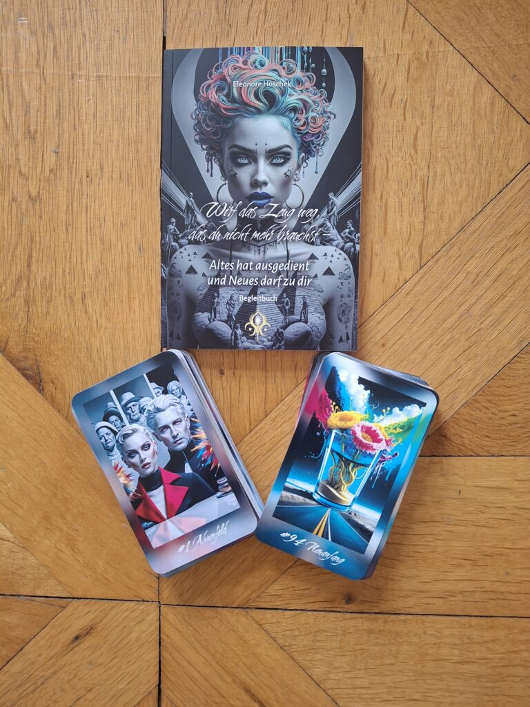 Wendepunkt Kartenset mit 109 kraftvollen Impulskarten und dem Begleitbuch „Wirf das Zeug weg, das du nicht mehr brauchst“ – ideal für persönliche Transformation, Loslassen und Neubeginn.